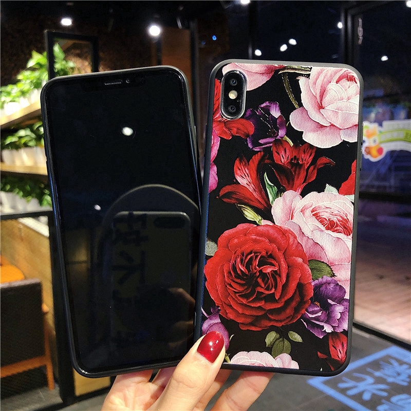 Compatible For Samsung Galaxy A14 A34 A54 M23 M33 A22 M22 M32 M12 A12 A03S A02S S8 S9 S10 S21 Plus S20 FE Note 8 9 10 20 Note 10 Lite Gardenia Red Flower Soft TPU Case Back Protective Cover