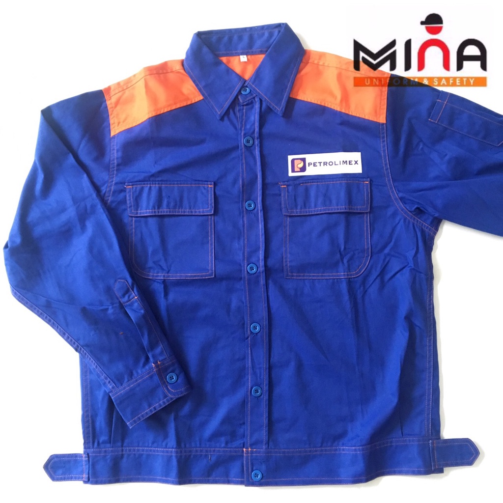 Quần Áo Bảo Hộ Lao Động - Bộ Xăng Dầu  - Xanh Phối Cam - Vải kaki