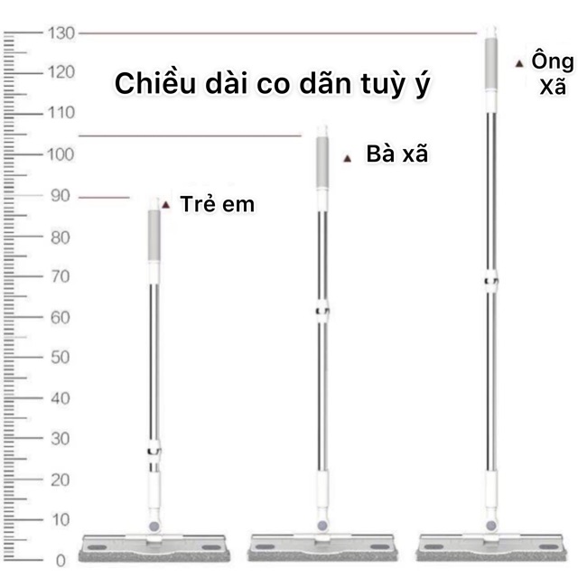 Chổi lau nhà thông minh , đầu mút 3D , kèm giấy tĩnh điện