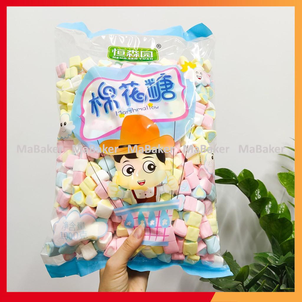 Kẹo marshmallow, nougat 5kg trắng, nhiều màu và hình dáng, làm kẹo hạnh phúc, bông gòn, bấc - MaBaker