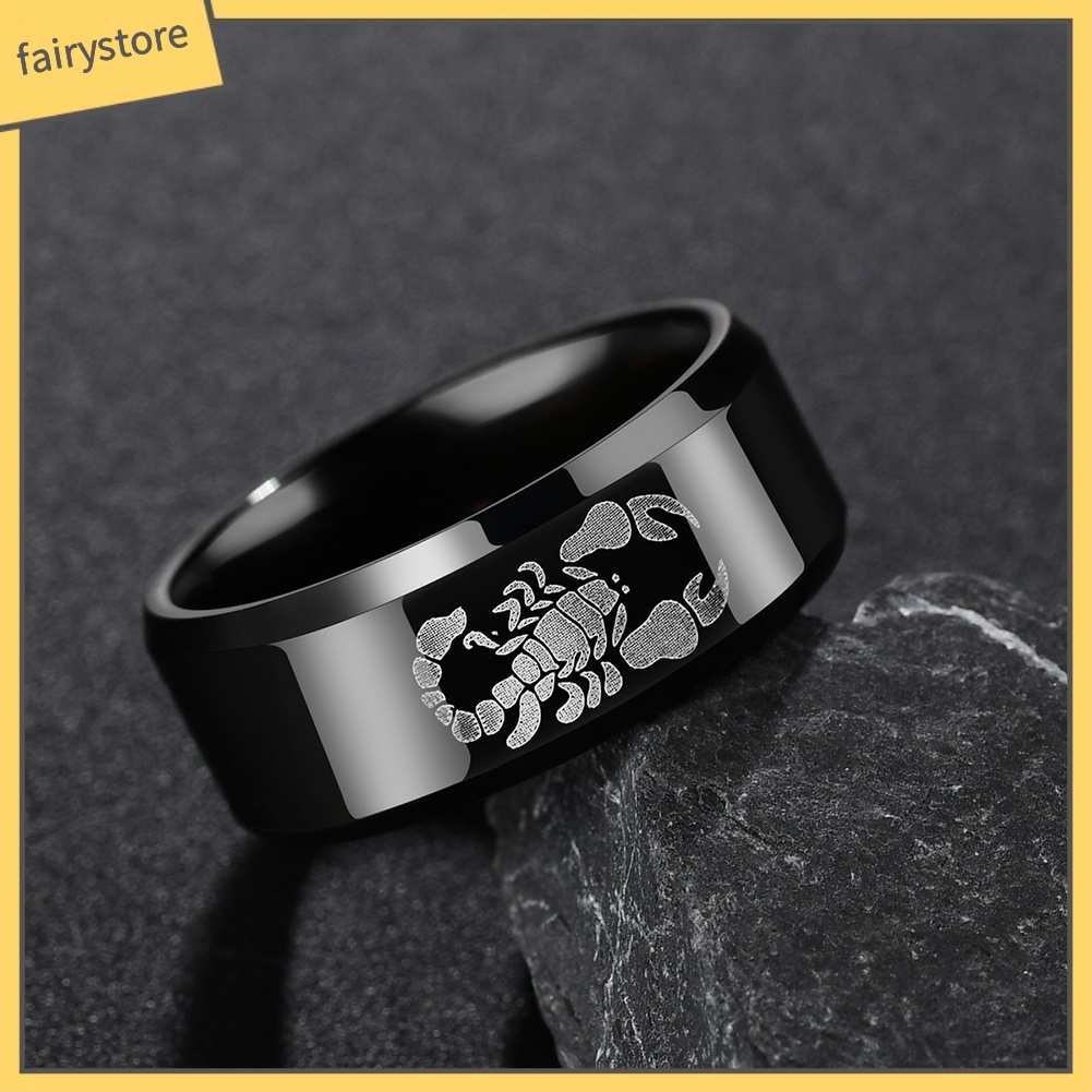 Nhẫn kim loại họa tiết bọ cạp cá tính cho nam