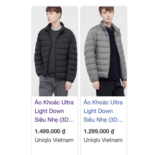 ÁO LÔNG VŨ UNIQLO NAM CHÍNH HÃNG XÁCH TAY NHẬT