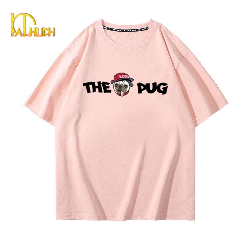 ÁO THUN TAY LỠ NAM NỮ IN THE PUG FREESIZE DƯỚI 75KG