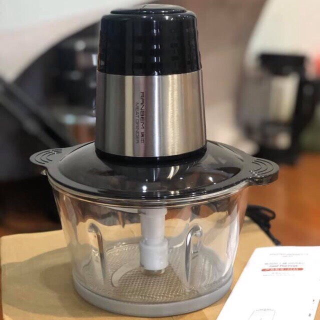 [ BH 12 Tháng ] Máy xay thịt RANBEM cối thuỷ tinh và cối inox 304 224A - MITA