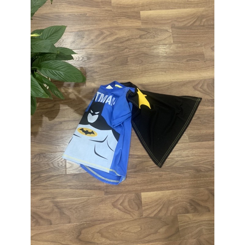 Áo siêu nhân cho bé trai, áo siêu nhân Batman có áo choàng phía sau xịn sò chất cotton đẹp