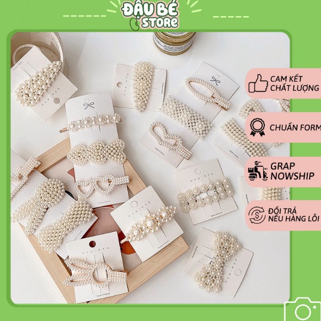 Kẹp Tóc Mái Ngọc Trai Đính Đá Nhân Tạo Cho Nữ - Cặp Tóc Sang Chảnh Xinh Xắn Hàn Quốc Hot Trend 2022 - Daube - Pk079