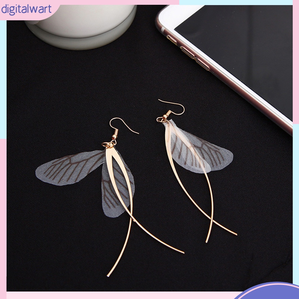 Cặp khuyên tai dáng dài phối cánh bướm xinh xắn cá tính dành cho nữ