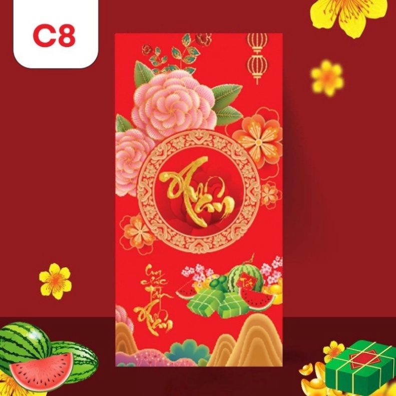 Bao Lì Xì Đẹp Tết 2022 Hoạt Hình Con Cọp Cute Dễ Thương Thần Tài Tiền Đô Độc Lạ Giá Sỉ Rẻ Màu Đỏ Chất Giấy C150 Cứng Cáp