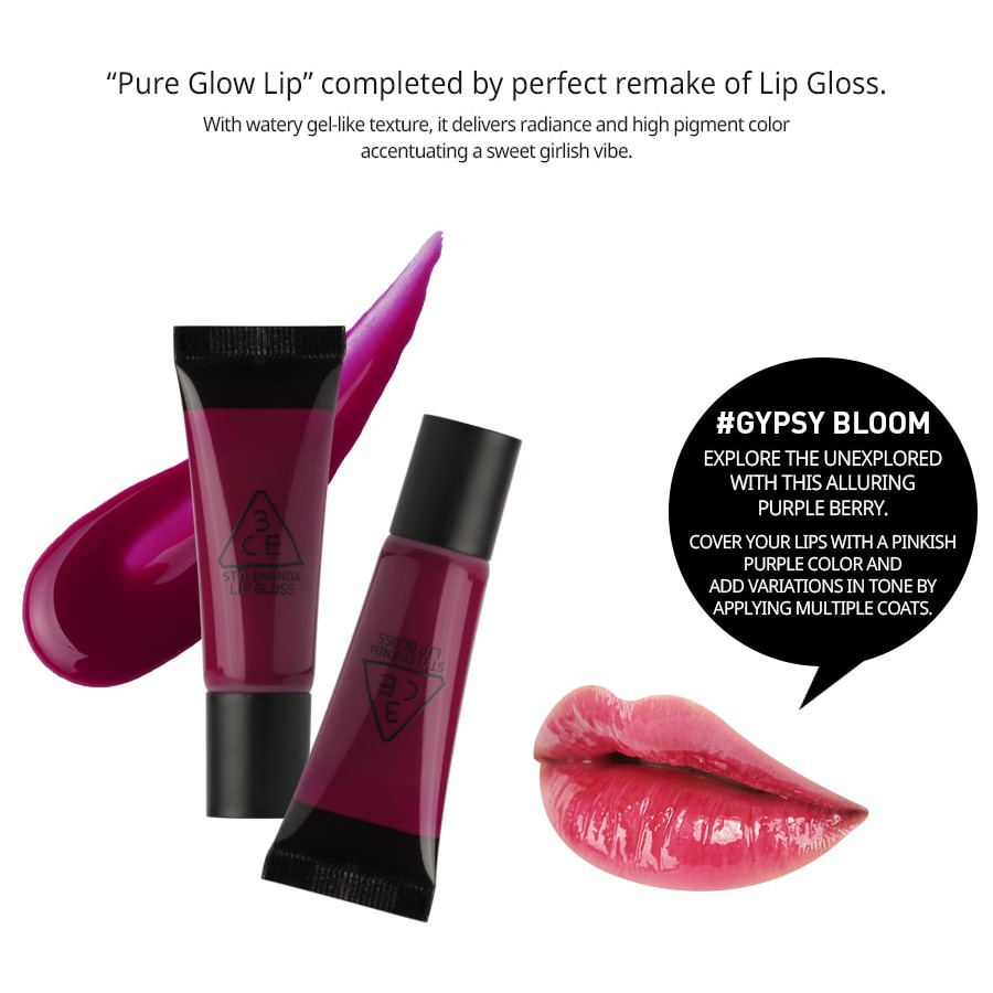 SON BÓNG CÓ MÀU [3CE] LIP GLOSS #GYPSY BLOOM