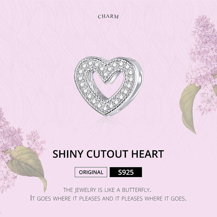 Phụ Kiện Bamoer Hình Trái Tim Bằng Bạc Dùng Làm Trang Sức Xinh Xắn