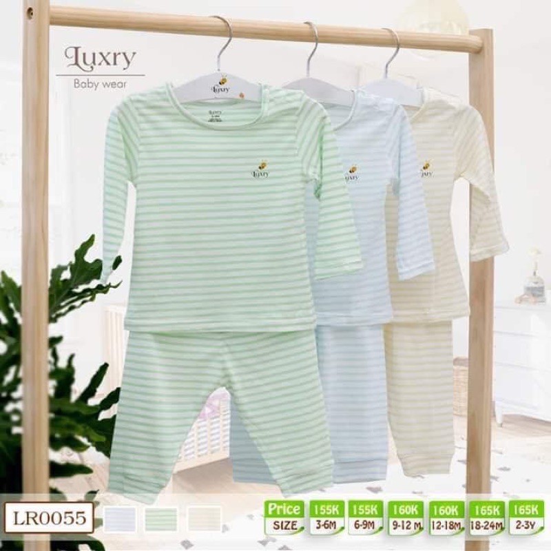 [mỏng] Bộ dài cài vai Luxry cho em bé