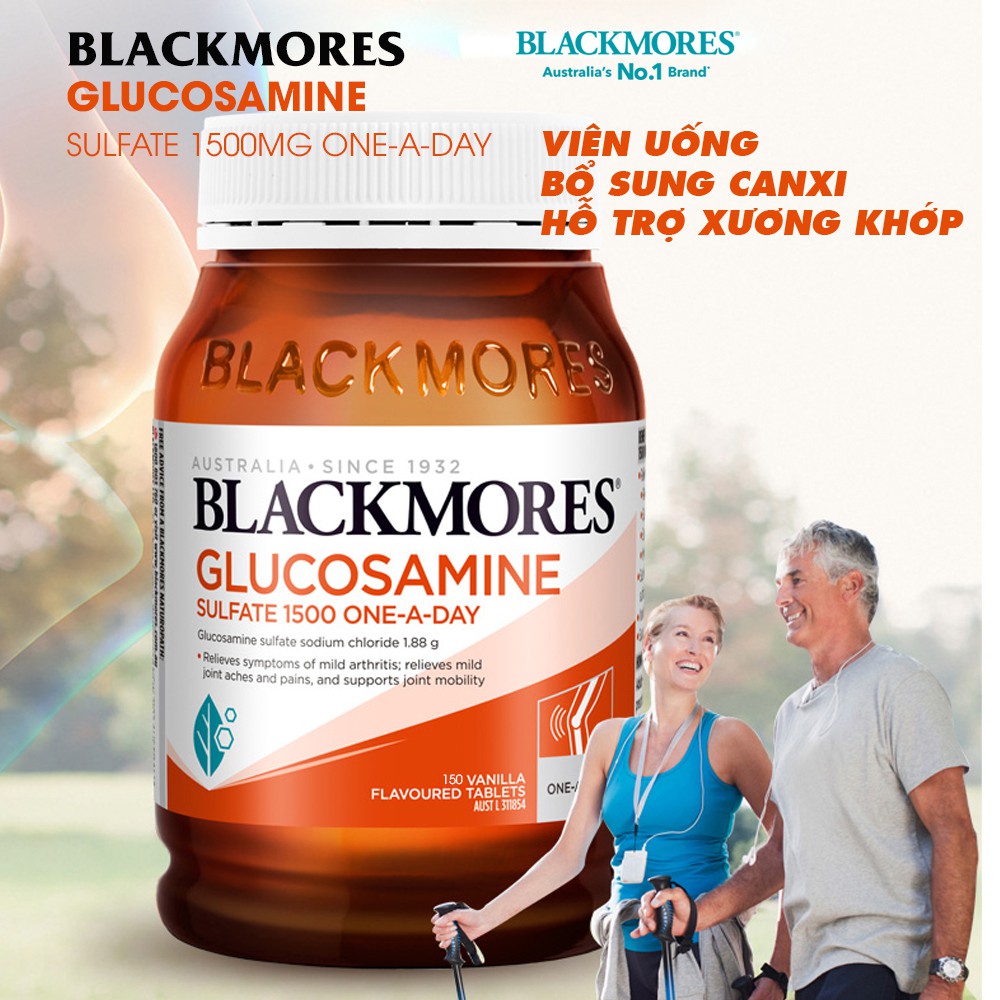 [Chính hãng Úc] Viên uống bổ xương khớp Glucosamine 1500mg Blackmores 150 viên - Date mới