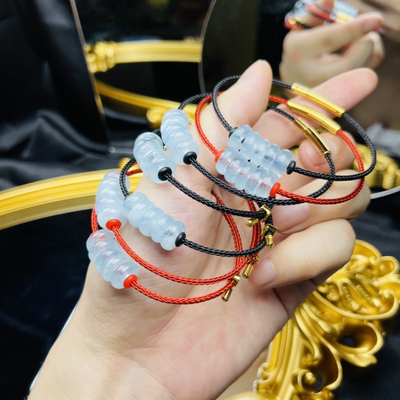 Vòng Tay Ngũ Điếu Aqua Xanh Dương  Dây Cáp Hàng Loại 1 Tài Lộc, Bình An, May Mắn