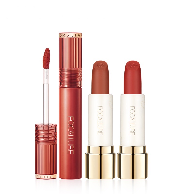 Bộ son môi và son kem bóng FOCALLURE màu lì mịn mềm mại không vón cục 30g (có bán lẻ)