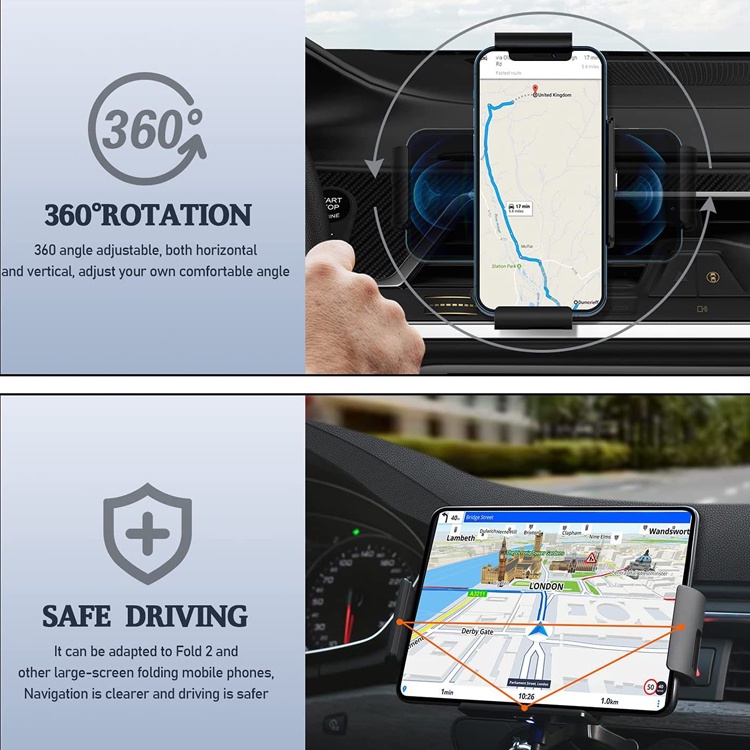 Đế Sạc Điện Thoại Không Dây 15W Gắn Lỗ Thông Gió Xe Hơi Cho Samsung Galaxy Z Fold 4 3 iPhone 13 12 Pro Max