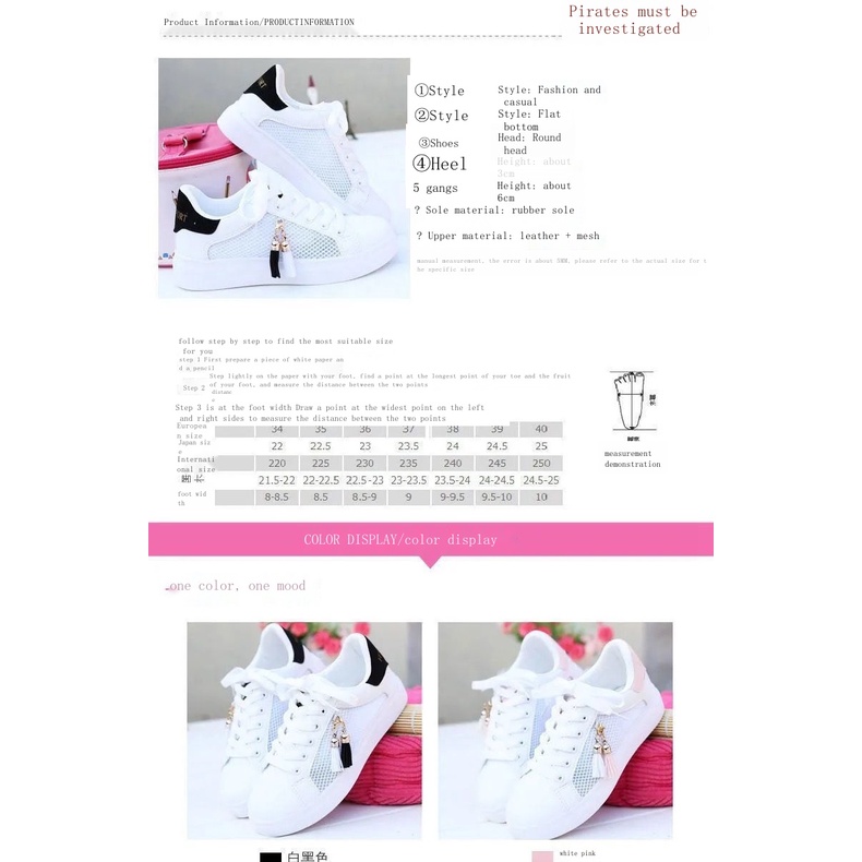 Giày Thể Thao Trắng Đế Dày Phối Lưới Phong Cách Hàn Quốc Thời Trang Mùa Hè Hàng Mới Dành Cho Nữ 2022