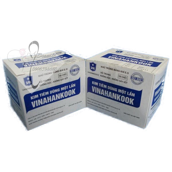 Bơm Tiêm Vinahankook hộp 100 cây kim tiêm thay đầu kim