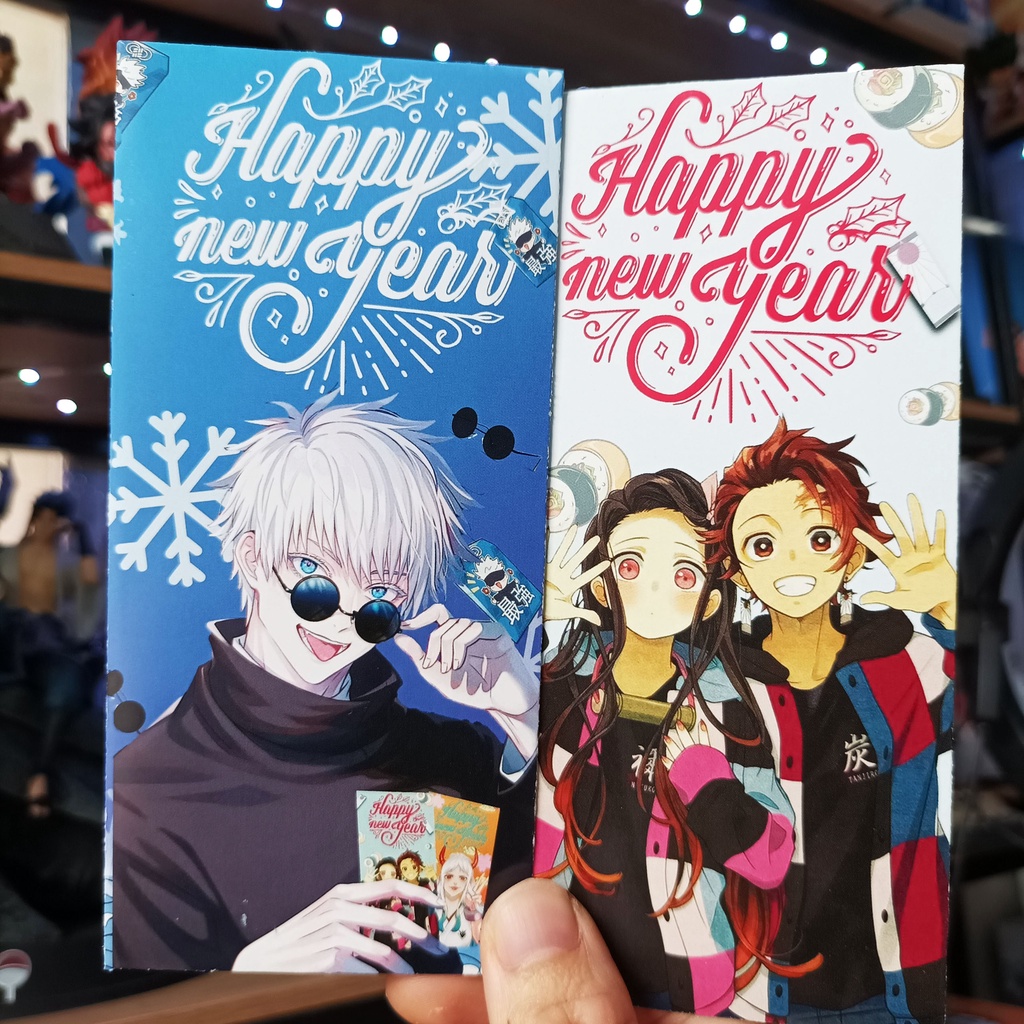 Set 5 Bao Lì Xì Tết  2022 Anime - One Piece, Jujutsu Kaisen, 5 Toubun, Kimetsu no Yaiba, KonoSuba