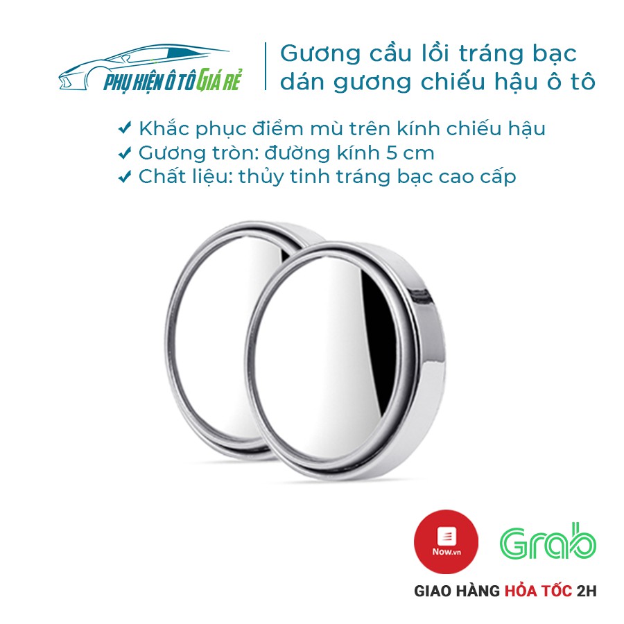  Gương cầu lồi có viền tráng bạc gắn kính hậu xe ô tô xoay 360 độ xóa điểm mù | BigBuy360 - bigbuy360.vn