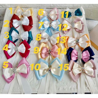 Kẹp tóc nơ lụa satin bản to phong cách tiểu thư