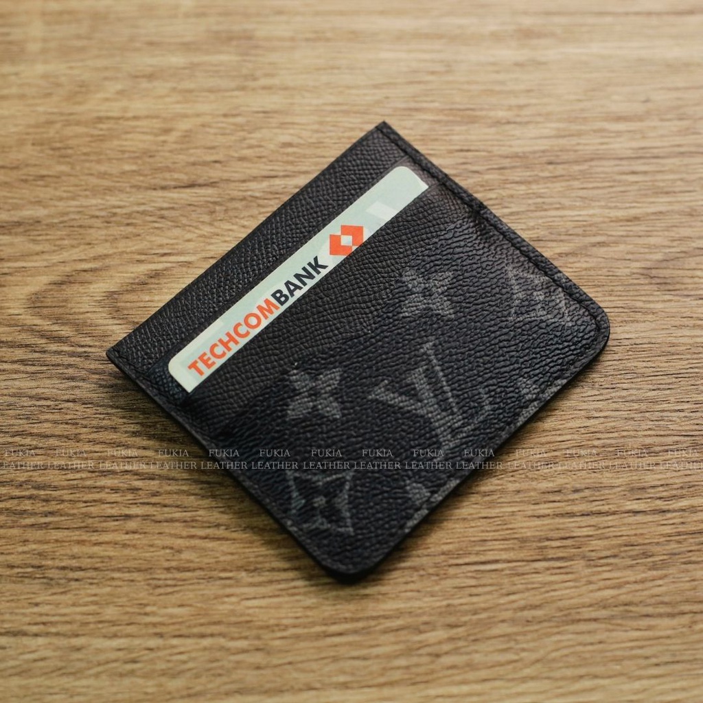 Ví thẻ da thủ công mini card / name card Epsom hoạ tiết Iv cao cấp tiện lợi FUKIA VDL006