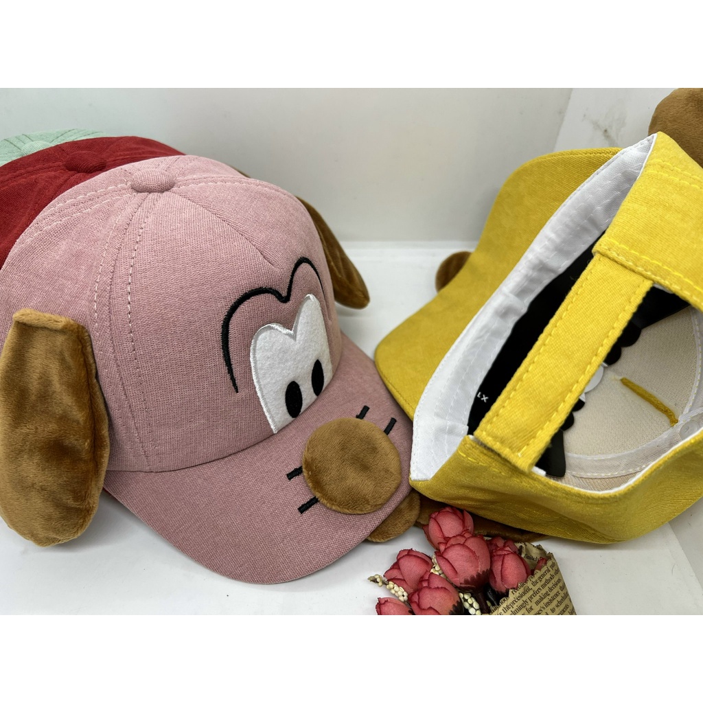 MŨ NÓN KẾT CHÓ CUTE CHO BÉ GÁI TỪ 18KG ĐẾN 35KG - VẢI NHUNG XỊN MỊN