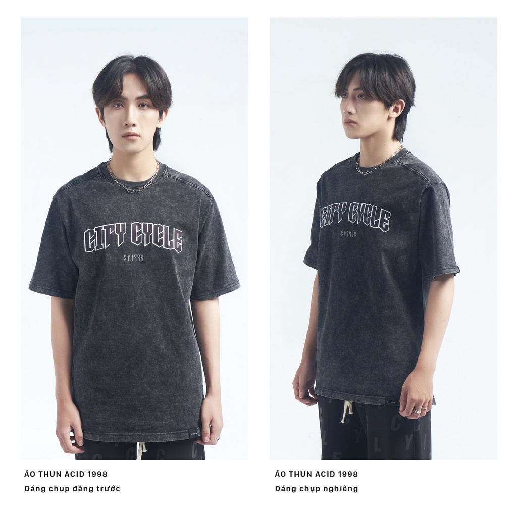 Áo thun local brand Acid 1998 City Cycle tay lỡ oversize cotton unisex in hình