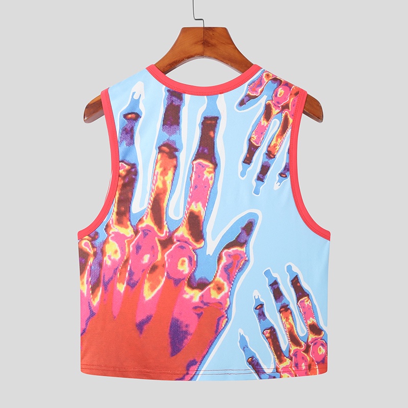 Áo Croptop Sát Nách In Họa Tiết Thời Trang Mùa Hè Cho Nam