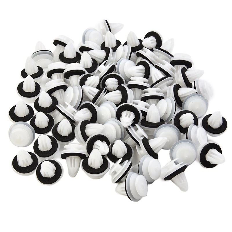 Set 100 đinh tán kẹp bằng nhựa bền tiện lợi dành cho nội thất xe hơi