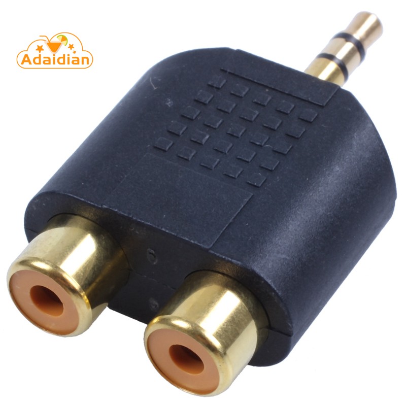 New 1/8" 3.5mm Jack to 2 RCA Adaptor Y Splitter Stereo Male 2x Female Gold Mini | BigBuy360 - bigbuy360.vn