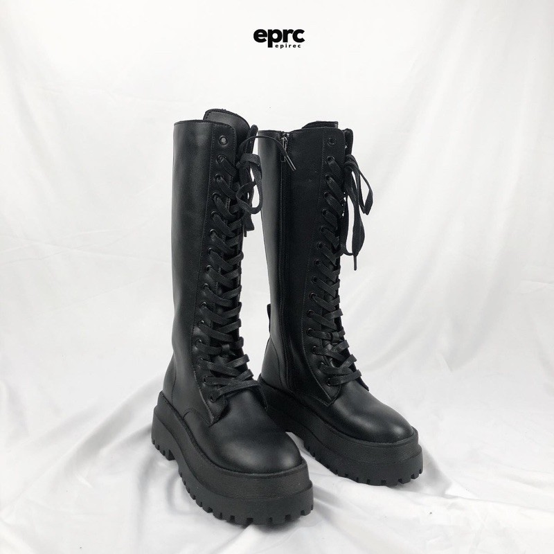 Boots da cao cổ buộc dây đế cao 6cm thời trang ulzzang (ảnh thật) | BigBuy360 - bigbuy360.vn
