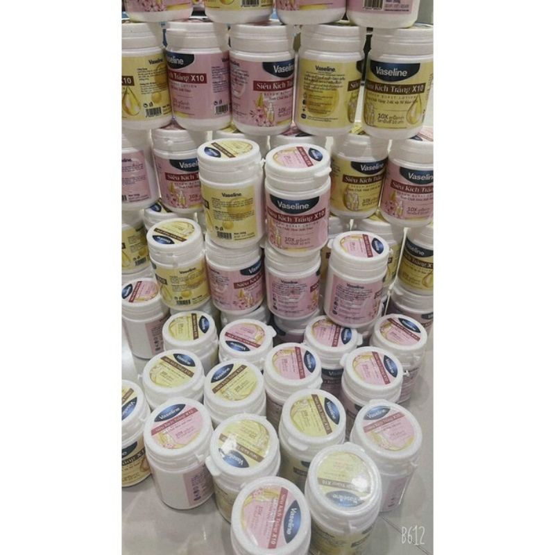 Siêu Kích Trắng Vaseline X10 Hủ 200g-Kích trắng vaselin dưỡng ẩm mềm mịn da ngày và đêm