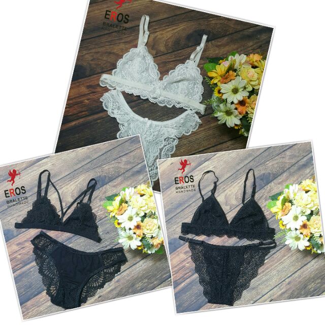 Combo 3 set áo bralette ren mịn đẹp