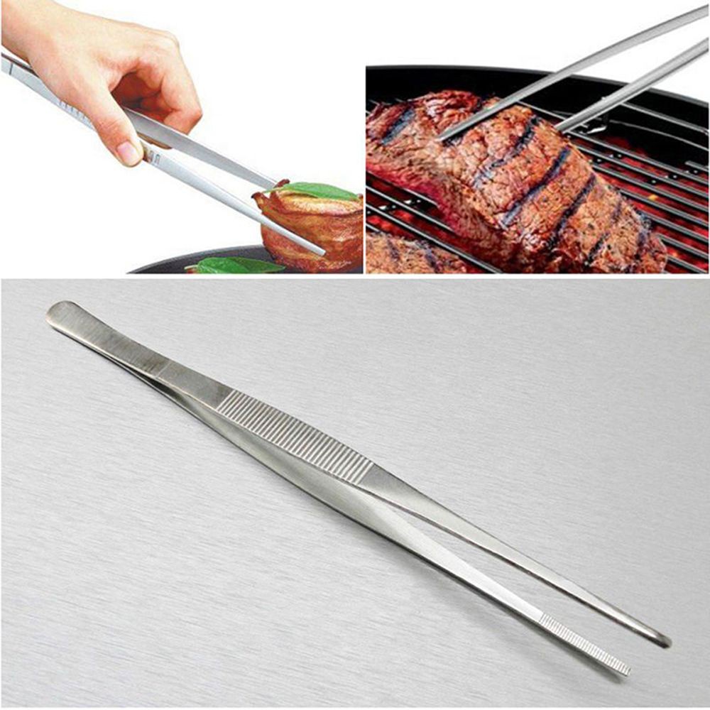 JUNE Restaurant Food Tweezers Stainless Steel Churrasco Tool Barbecue Tongs BBQ Buffet Kitchen Gadgets Beef Clip