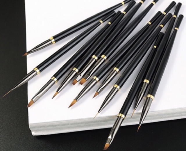 Bộ cọ nhật 12 cây cọ nét cọ dâu cọ bản cọ đắp bột đủ kiểu