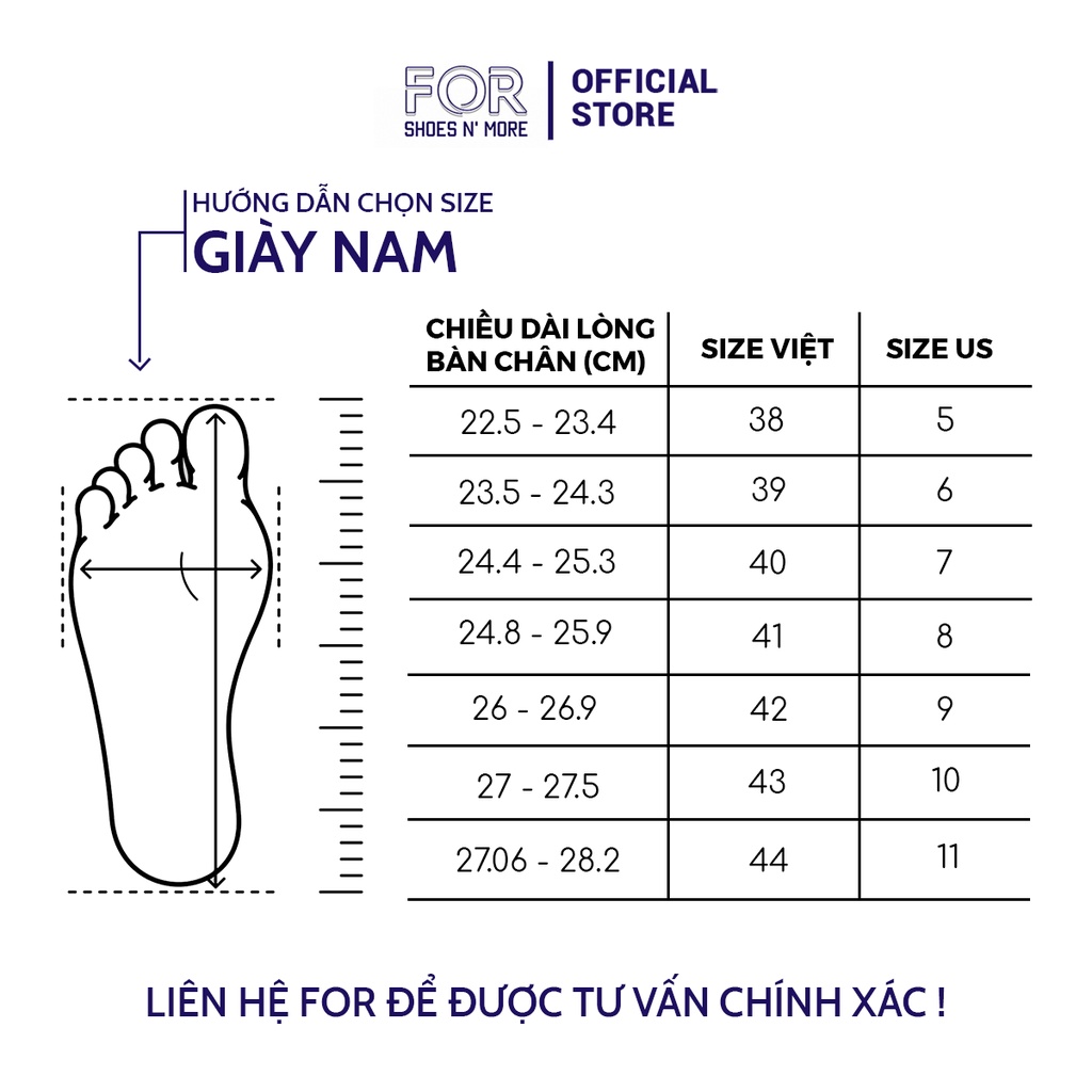 Giày lười nam đẹp FOR cao cấp da bò trơn đai chuông tăng chiều cao chống nhăn chính hãng bảo hành 12 DTF01