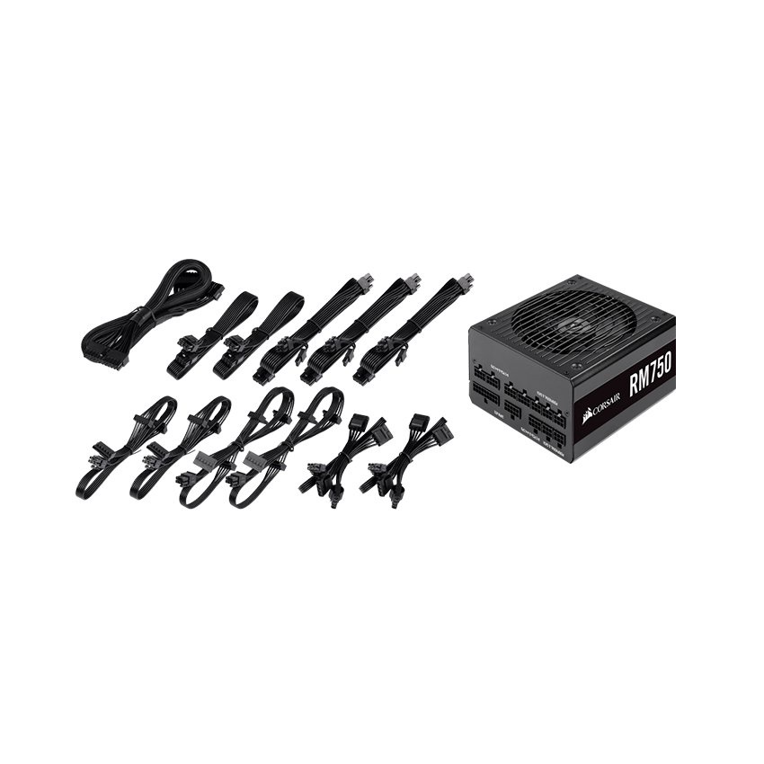 Nguồn Máy Tính - PSU Corsair RM750 chuẩn 80 Plus Gold Full Modul - Hàng Chính Hãng