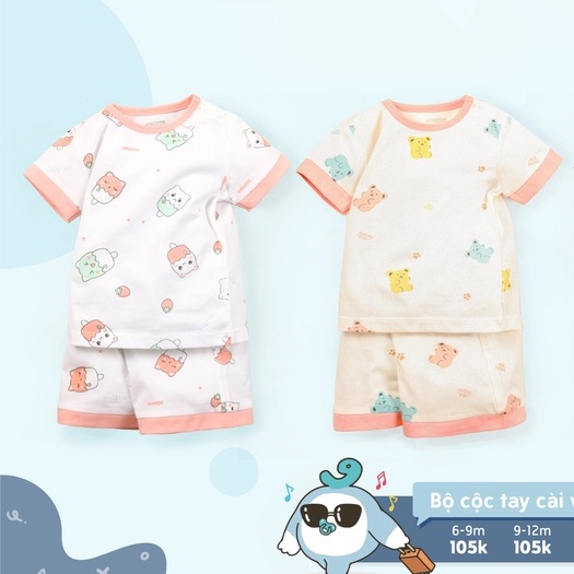 Bộ Mompa cộc tay vải Bamboo thun lạnh cao cấp mềm mịn thoáng mát thấm hút tốt cho bé trai bé gái MP607 MP608 MP2