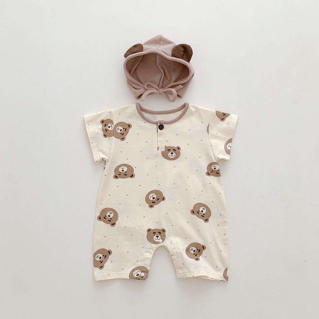 Bộ Áo Liền Quần Cỡ Lớn Dễ Thương Cho Bé Sơ Sinh 0-2 Tuổi