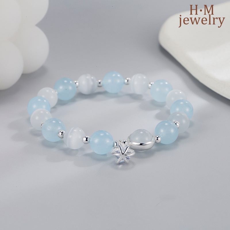 Vòng Tay Đá Mắt Mèo Aquamarine