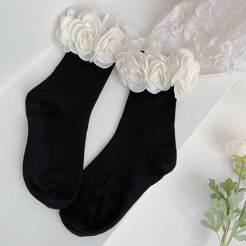 Youyo Vớ Mắt Cá Chân Có Gân In Họa Tiết Hoa Trà 3D Phong Cách Lolita Vintage Thanh Lịch Trang Trí Nhà Cửa