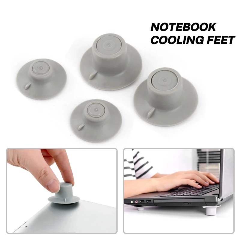 Set 4 Giá Đỡ Laptop Bằng PVC Mềm Chống Trượt Có Giác Hút Chân Không