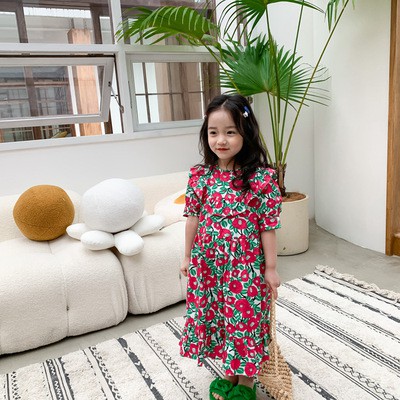 Đầm hoa phong cách Hàn Quốc xinh xắn cho bé gái