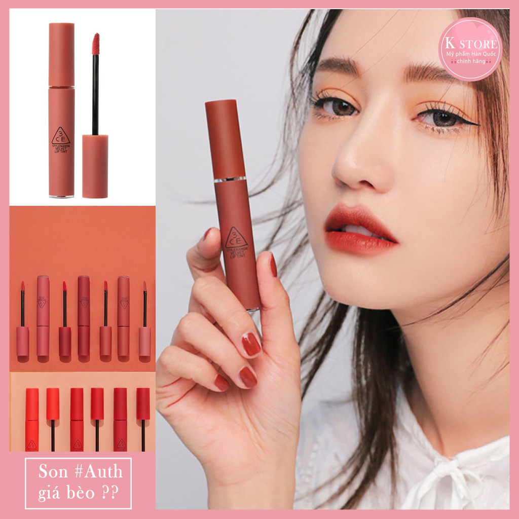 Son Kem Lì 3CE Velvet Lip CHÍNH HÃNG - CHECK được mã vạch