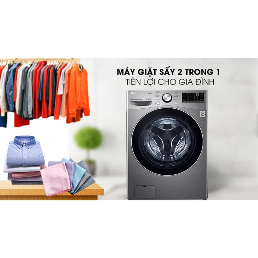 Máy giặt sấy LG FV1413H3BA giặt 13 Kg sấy 8 Kg Inverter, Bảo hành chính hãng 10 năm động cơ