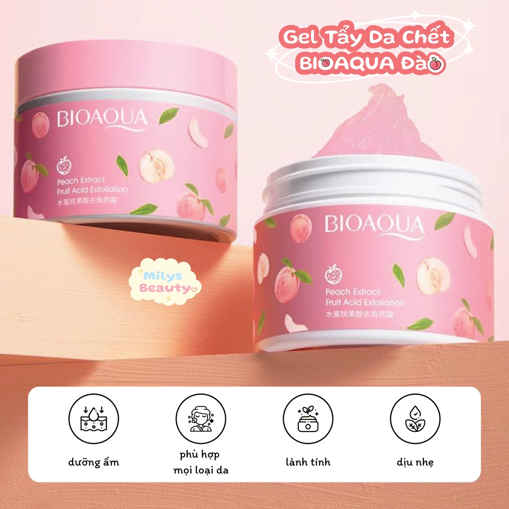 Gel Tẩy Da Chết Mặt &amp; Body BIOAQUA Đào