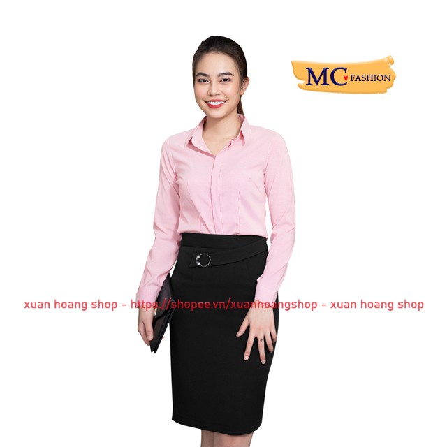 Áo Sơ Mi Nữ Công Sở Mc Fashion A0298, Sie Đủ, Tay Dài, Kẻ Sọc, Đẹp, Màu Trắng, Hồng,Đỏ, Xanh Dương Nước Biển