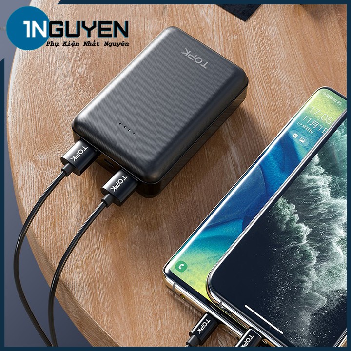 Pin Sạc Dự Phòng 10000mAh 2 Cổng USB | Power Bank 2 Port OutPut - TOPK 1004