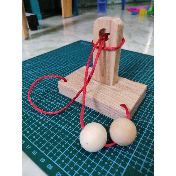 Đồ chơi trí tuệ_Thử thách trí não_Ball &amp; Rope (V3) - Wooden Puzzle_Hack não &amp; Độc đáo_Logic_IQ Toys_Giải đố_Rèn luyện