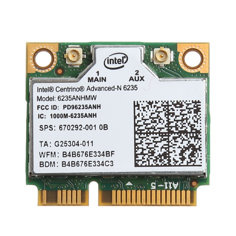 Card Wifi Bluetooth 4.0 nửa cổng PCI-E Mini 2.4 / 5G 300M cho Intel 6235